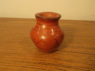 Antique Native American Maricopa Yuman Hand Coiled Black on Red Pot 3 