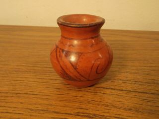Antique Native American Maricopa Yuman Hand Coiled Black on Red Pot 3 