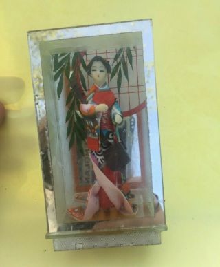 Limited Offer Vintage 1950s Japan Geisha Doll In Glass Display Case Japanese