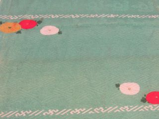 Vintage Pretty Imprint Pattern Flowers Japan Kimono Silk Fabric 52 " L 382
