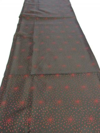 Black with Red Bursts of Color Feels Soft Japan Kimono Silk Fabric 55 