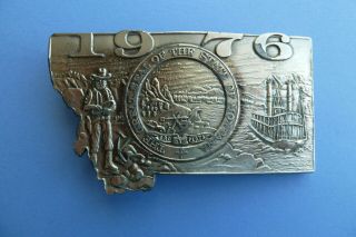 1976 Montana Bicentennial State Seal Belt Buckle,  Limited Edition,  Collectible
