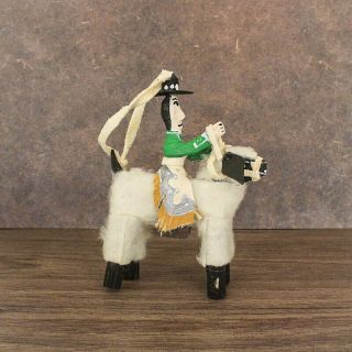 Navajo Folk Art - Cowboy And Sheep Ornament By Delbert Buck - Native American
