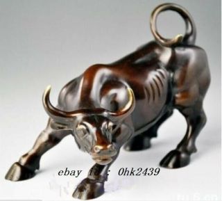 Big Wall Street Bronze Fierce Bull Ox Statue Size: 13 Cm / 5.  12 Inch