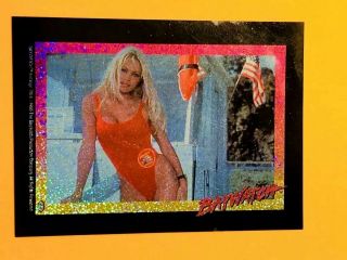1995 Pamela Anderson BAYWATCH Promo Card.  Sparkle Design.  Rare 2