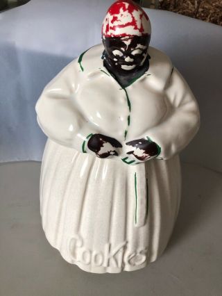 Vintage Mccoy Aunt Jemima Cookie Jar - Black Americana Rare Green