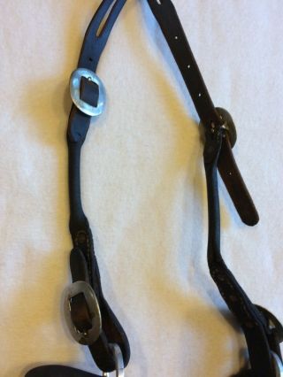 Vintage Crockett Aluminum Engraved Bit with Leather Headstall,  Reins Collectible 6