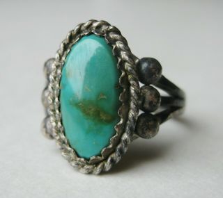 Vtg Native American Navajo Indian Sterling Silver Turquoise Ring 6