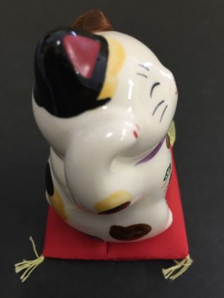 Pottery Maneki Neko Beckoning Lucky Cat 7743 Good Luck 70mm MADE IN JAPAN 2