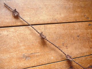 STUBBES SMALL NOTCHED CORNERS METAL PLATE - ANTIQUE BARBED BARB BOBBED BOB WIRE 4