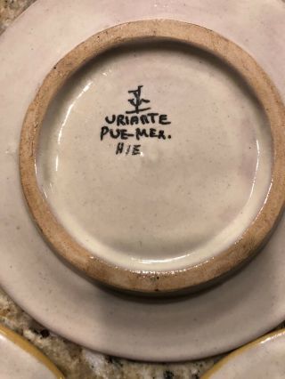 Uriarte Talavera Puebla Mexico Plate Hand Made Pottery Handpainted 7.  5” 3