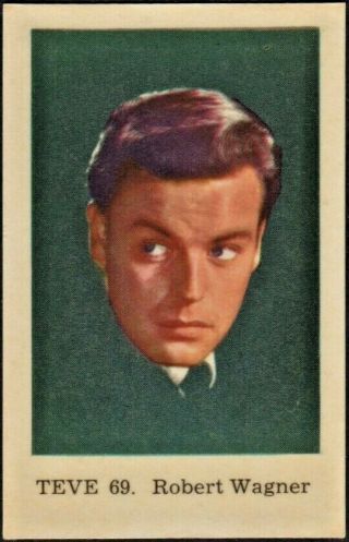 Robert Wagner - 1962 Vintage Swedish Teve Set Movie Star Gum Card Teve 69.