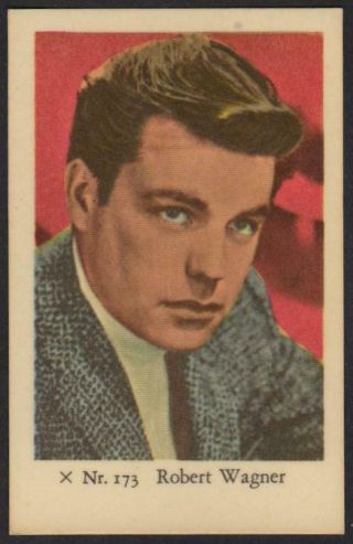 Robert Wagner - 1958 Vintage Swedish X Nr Set Movie Star Gum Card X Nr.  173
