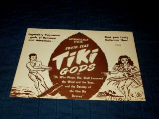 South Seas Tiki Gods - Vintage 1970s Era Jewelry Store Display Sign