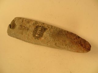 Native American Small Stone Gouge Celt Artifact 5 - 3/4 Inches X 1 - 5/8 Inches