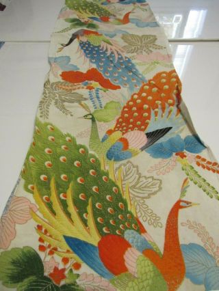 So Pretty Peacock and Colorful Japan Kimono Silk Fabric 50 