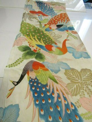 So Pretty Peacock and Colorful Japan Kimono Silk Fabric 50 