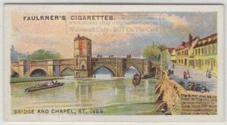 St.  Ives Bridge And Chapel Huntingdonshire England 1920s Ad Trade Card