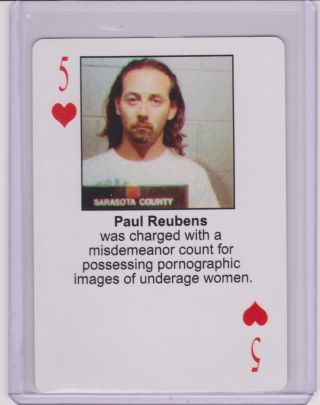 Rare 2003 Starz Behind Barz Pee Wee Herman Playing Card Mug Shot Paul Reubens