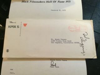 BELVA DAVIS & PAUL HILL BLACK FILMMAKERS HOF Signed Letter Black Pioneers 6