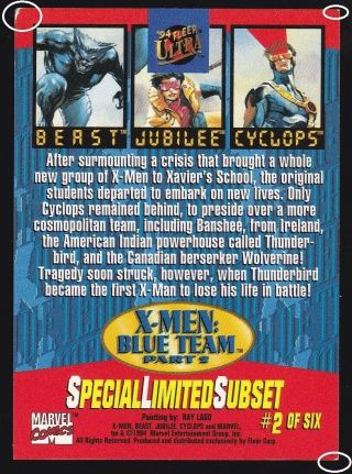 1994 Fleer Ultra X - Men Blue & Gold Team Triptych 2 Beast Cyclops Jubilee 2
