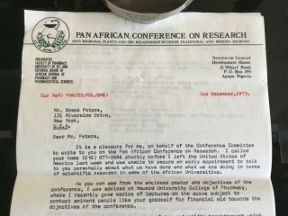 NIGERIA 1974 PAN AFRICAN CONFERENCE 11X17 Poster & Letter Brock Peters Estate 6