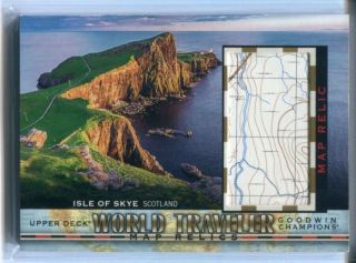 2019 Ud Goodwin Champions World Traveler Map Relic Wt - 151 Isle Of Skye 1:242