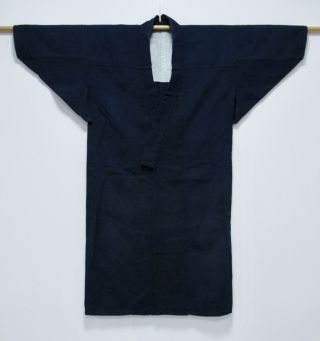Japanese Cotton Antique Kimono / Fine Indigo Blue / Stripe / Cotton Fabric /311