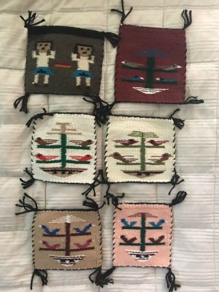 Navajo Rug Sampler Set Of 6,  Made By Native American Children,