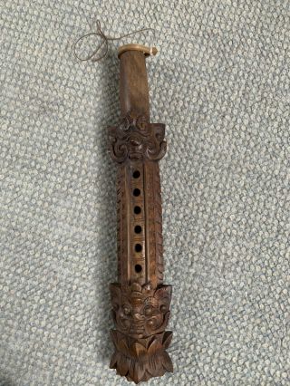 Vintage Wooden Barong Flute From Bali,  Indonesia