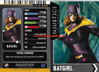 Injustice Arcade Dave And Busters Gold Card 55 Batgirl Nonfoil