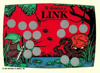 Nintendo Topps Scratch Game Card The Adventure Of Link Screen 1 Of 10.  Year 1989