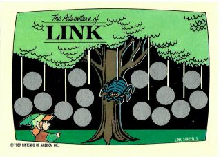 Nintendo Topps Scratch Game Card The Adventure Of Link Screen 5 Of 10.  Year 1989