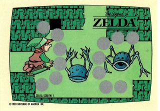 Nintendo Topps Scratch Game Card,  The Legend Of Zelda,  Screen 1 Of 10,  Year 1989