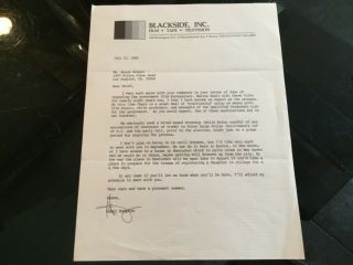 Henry Hampton Black Civil Rights Documentarian 1980 Signed Letter Brock Peters