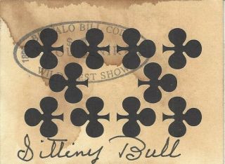 Buffalo Bill Cody / Sitting Bull - Wild West Show Signed Playing Card