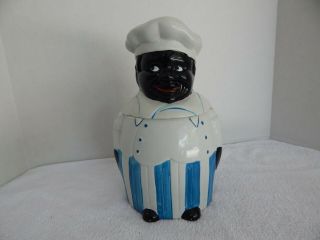 Vintage Black Americana Ceramic Chef Cookie Jar,  Japan?