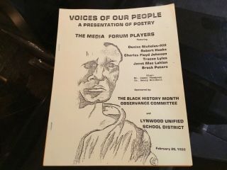 Voices Of Our People 1982 Theater Play Program Brock Peters & Robert Hooks Naacp