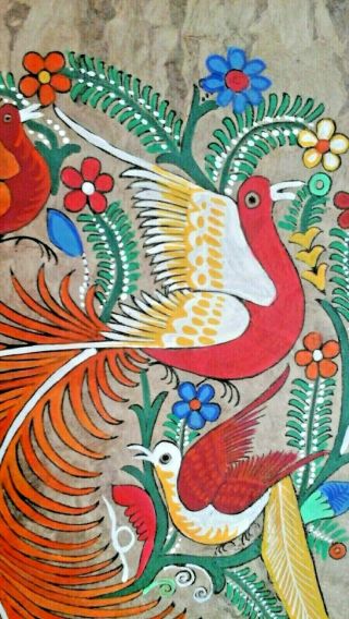 Mexican Folk Art Amate Paper Art Hand Painting