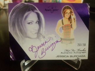 2012 Benchwarmer Jessica Burciaga Hot For Teacher Purple Foil Autograph 20/20