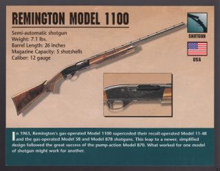 Remington Model 1100 Shotgun 12 Gauge Gun Classic Firearms Photo Card