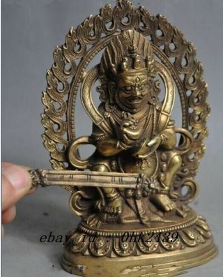 Tibet Buddhism Brass Protect Buddhism Vajra Mahakala God Buddha Statue