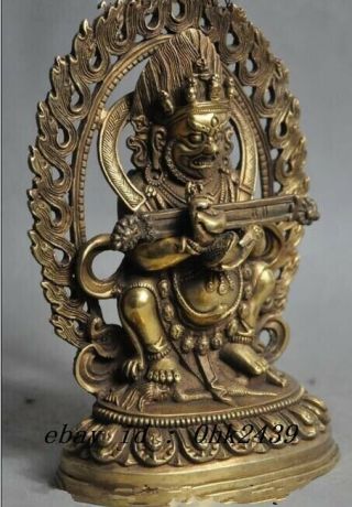 Tibet buddhism Brass Protect Buddhism Vajra Mahakala god Buddha Statue 2