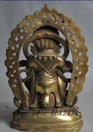 Tibet buddhism Brass Protect Buddhism Vajra Mahakala god Buddha Statue 3