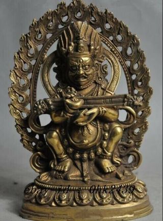 Tibet buddhism Brass Protect Buddhism Vajra Mahakala god Buddha Statue 4