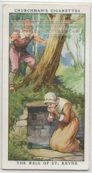 Legend Of The Well Of St.  Keyne Cornwall England 1930s Ad Trade Card