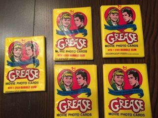 (5) 1978 Topps Grease Wax Packs - Series 1 Travolta Near Psa? Movie