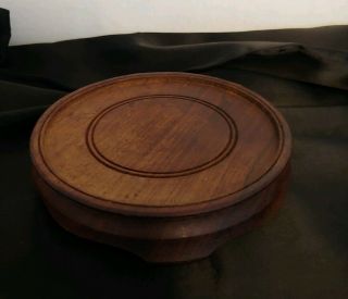 Vintage Wood Display Stand/ Base,  India Diameter 4.  5 " H.  Approx 1 Inch.