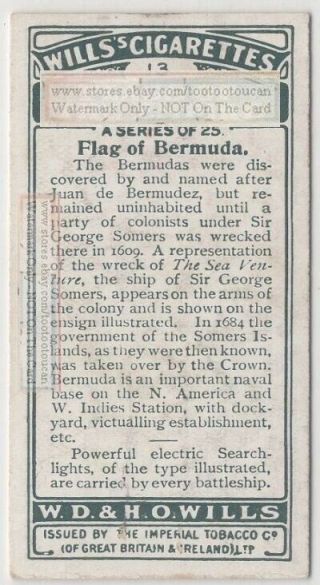 Bermuda Territory Flag Colonial Britain West Indies 80,  Y/O Ad Trade Card 2