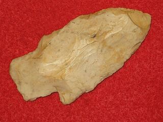 Authentic Native American Artifact Arrowhead 3 - 1/4 " Mo.  Stone Sq.  Stem Point D9